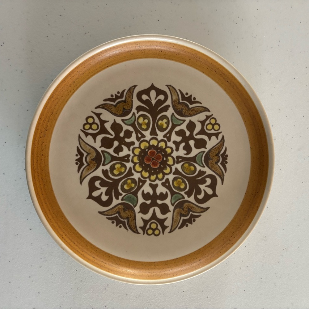 Vintage Ceramic Plate with Floral Design